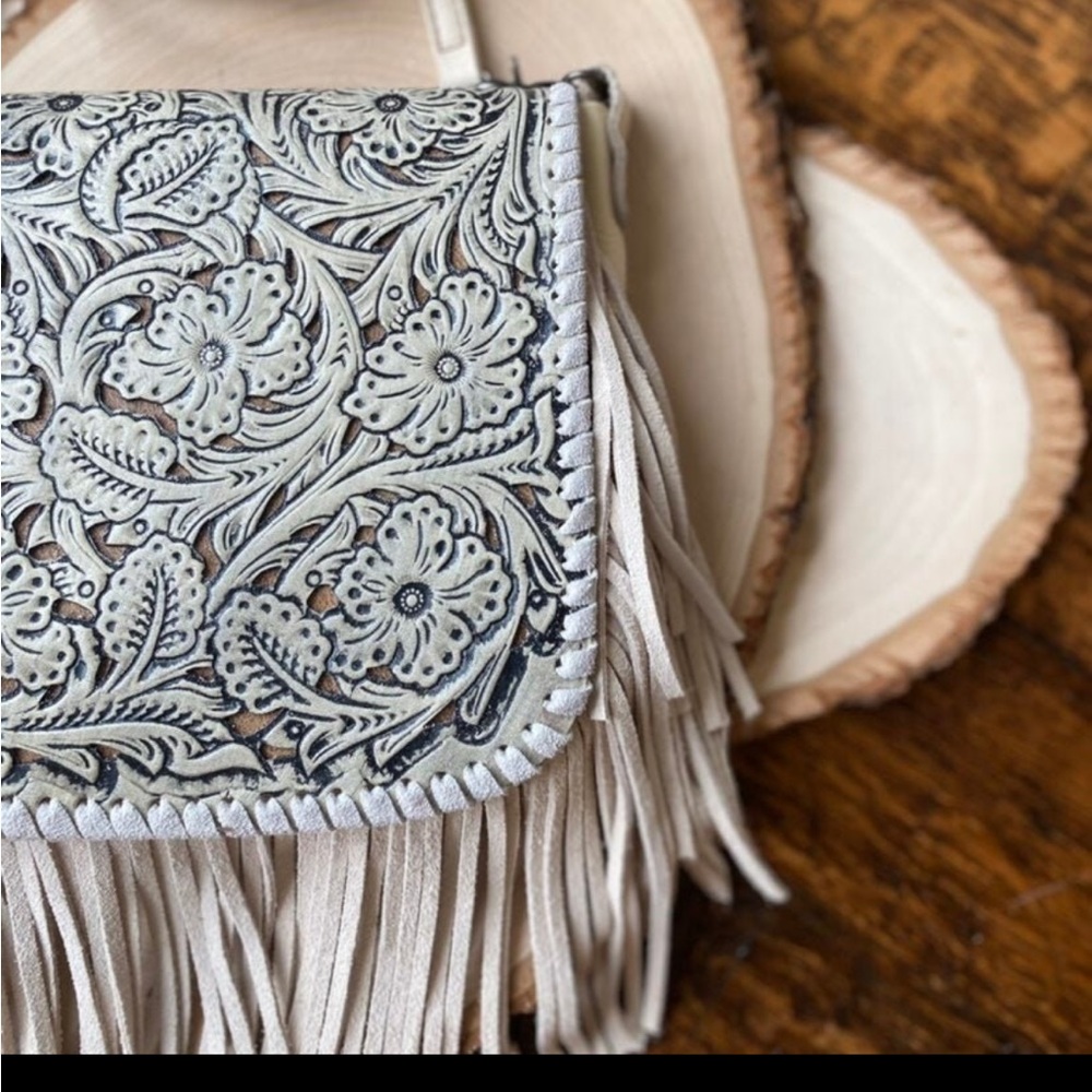 Tooled leather purse